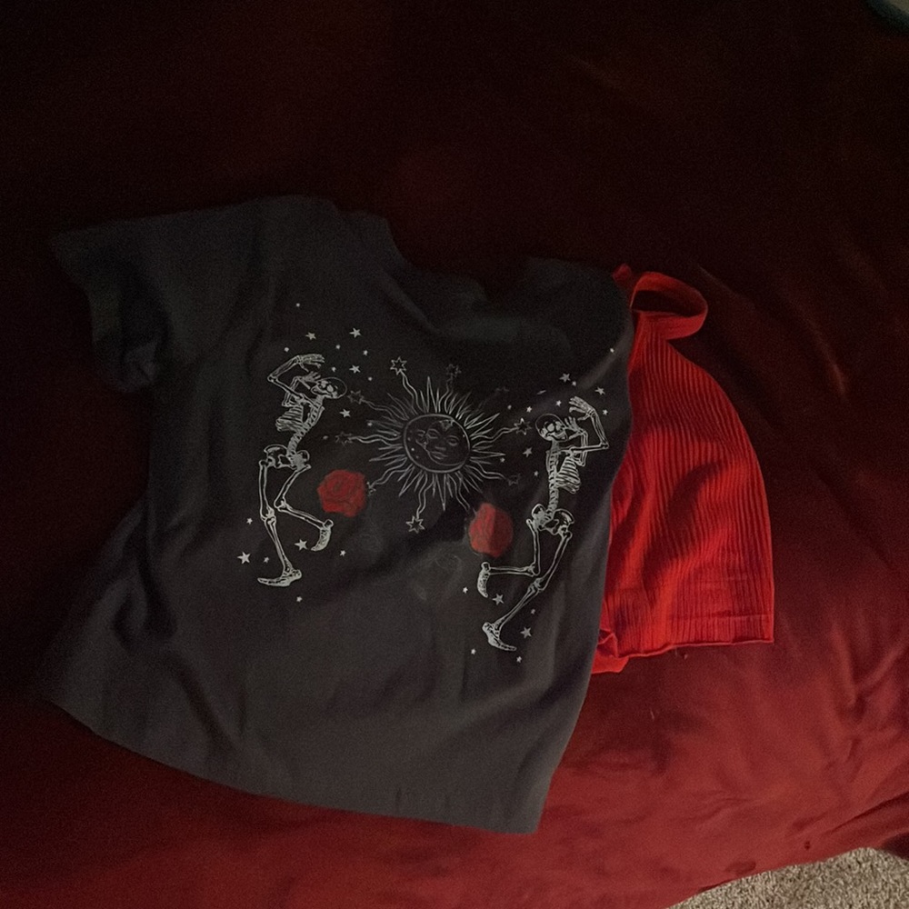 Halloween psychedelic cropped tee